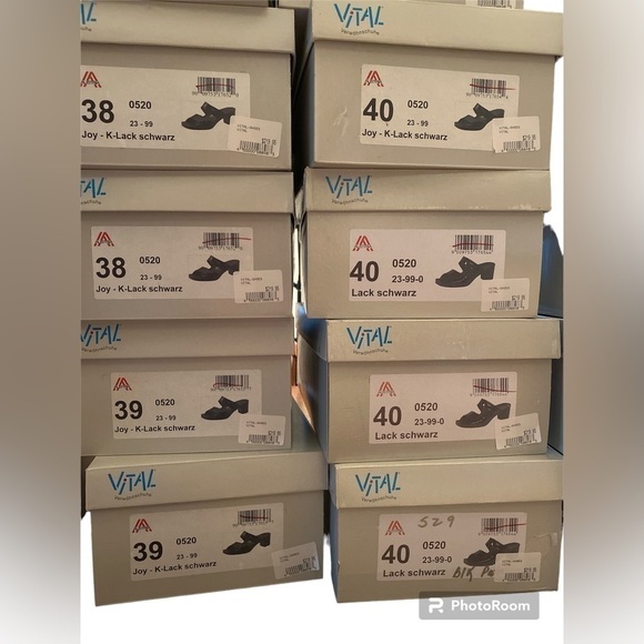 Vital Joy Mules Sandals Lack Schwarz - Picture 11 of 15